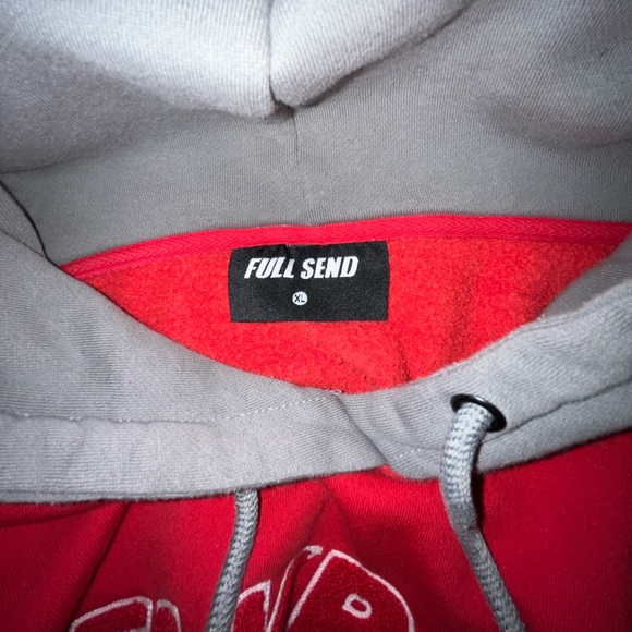 Mens Limited Edition Red Full Send Hoodie - Picture 3 of 4